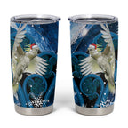Sulphur-crested Cockatoo New Zealand Christmas In July Tumbler Cup NZ Aroha Koru Fern Marble Vibes