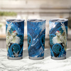 Sulphur-crested Cockatoo New Zealand Christmas In July Tumbler Cup NZ Aroha Koru Fern Marble Vibes