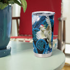 Sulphur-crested Cockatoo New Zealand Christmas In July Tumbler Cup NZ Aroha Koru Fern Marble Vibes