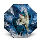 Sulphur-crested Cockatoo New Zealand Christmas In July Umbrella NZ Aroha Koru Fern Marble Vibes