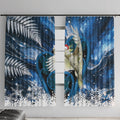 Sulphur-crested Cockatoo New Zealand Christmas In July Window Curtain NZ Aroha Koru Fern Marble Vibes