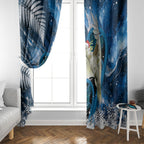 Sulphur-crested Cockatoo New Zealand Christmas In July Window Curtain NZ Aroha Koru Fern Marble Vibes