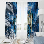 Sulphur-crested Cockatoo New Zealand Christmas In July Window Curtain NZ Aroha Koru Fern Marble Vibes