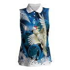 Sulphur-crested Cockatoo New Zealand Christmas In July Women Sleeveless Polo Shirt NZ Aroha Koru Fern Marble Vibes