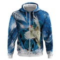 Sulphur-crested Cockatoo New Zealand Christmas In July Zip Hoodie NZ Aroha Koru Fern Marble Vibes