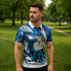 Sulphur-crested Cockatoo New Zealand Christmas In July Zipper Polo Shirt NZ Aroha Koru Fern Marble Vibes