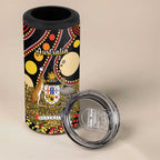 Vanuatu and Australia 4 in 1 Can Cooler Tumbler Vanuatuan Polynesian Mix Aussie Aboriginal Art