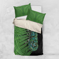 Personalised New Zealand Darts Bedding Set Aotearoa Maori Fern Mix Manaia Tattoo