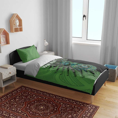 Personalised New Zealand Darts Bedding Set Aotearoa Maori Fern Mix Manaia Tattoo