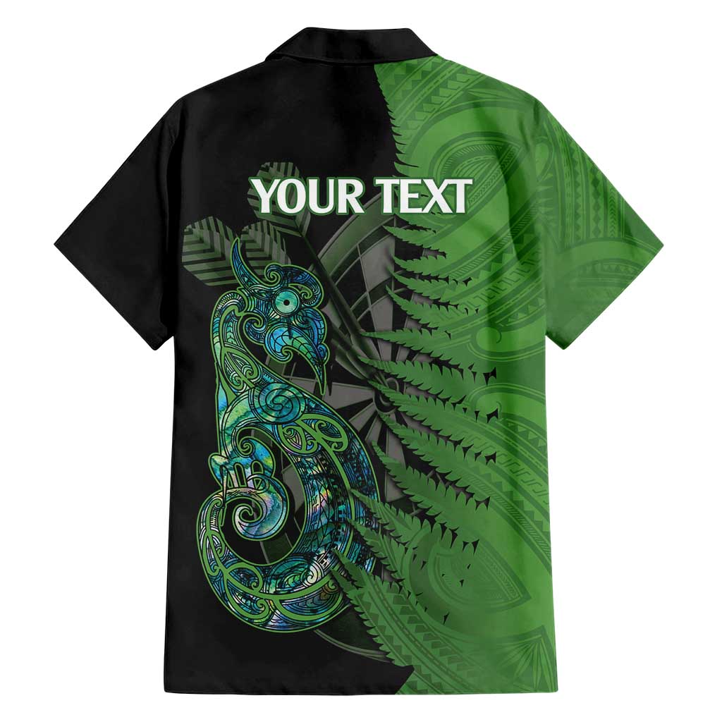 Personalised New Zealand Darts Family Matching Short Sleeve Bodycon Dress and Hawaiian Shirt Aotearoa Maori Fern Mix Manaia Tattoo