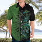 Personalised New Zealand Darts Hawaiian Shirt Aotearoa Maori Fern Mix Manaia Tattoo