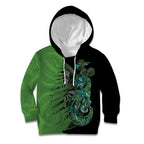 Personalised New Zealand Darts Kid Hoodie Aotearoa Maori Fern Mix Manaia Tattoo