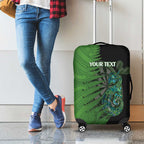 Personalised New Zealand Darts Luggage Cover Aotearoa Maori Fern Mix Manaia Tattoo