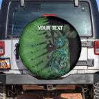 Personalised New Zealand Darts Spare Tire Cover Aotearoa Maori Fern Mix Manaia Tattoo