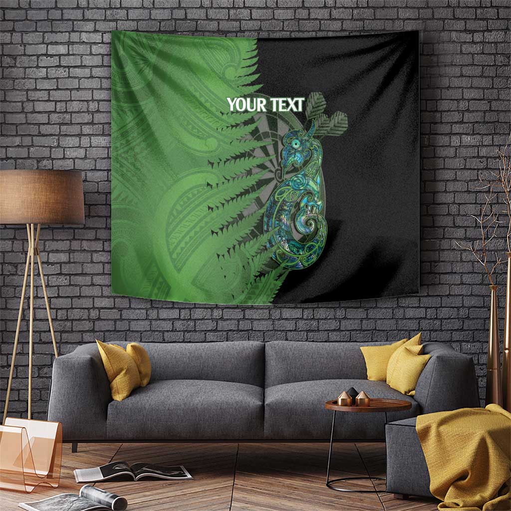 Personalised New Zealand Darts Tapestry Aotearoa Maori Fern Mix Manaia Tattoo