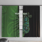 Personalised New Zealand Darts Window Curtain Aotearoa Maori Fern Mix Manaia Tattoo