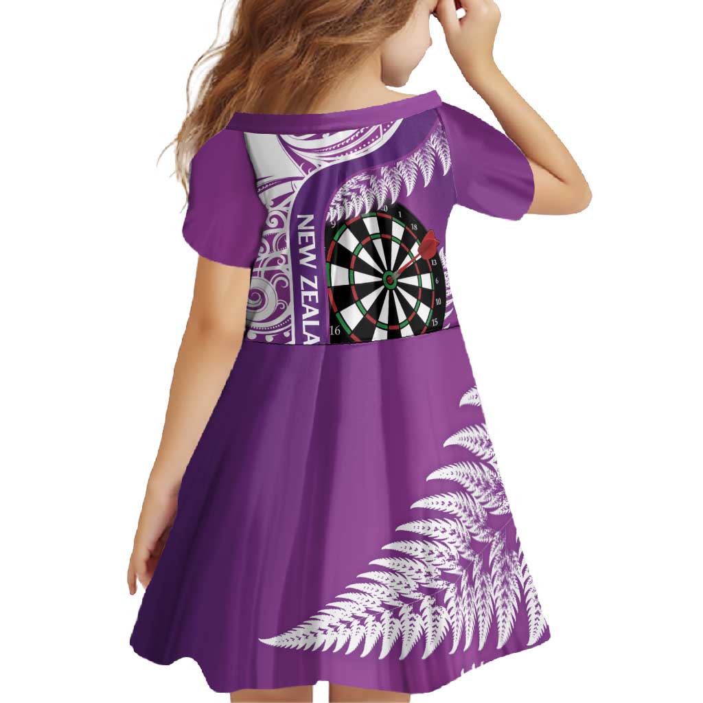 Personalised New Zealand Darts Family Matching Tank Maxi Dress and Hawaiian Shirt Aotearoa Fern Mix Paua Shell Manaia - Purple