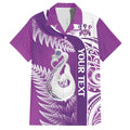Personalised New Zealand Darts Hawaiian Shirt Aotearoa Fern Mix Paua Shell Manaia - Purple