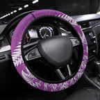 New Zealand Darts Steering Wheel Cover Aotearoa Fern Mix Paua Shell Manaia - Purple