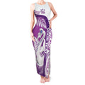 Personalised New Zealand Darts Tank Maxi Dress Aotearoa Fern Mix Paua Shell Manaia - Purple