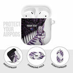 New Zealand Silver Fern Rugby Custom AirPods Case Go All Black Purple Maori Paua Shell - Aussie Hoodie
