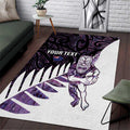 New Zealand Silver Fern Rugby Custom Area Rug Go All Black Purple Maori Paua Shell - Aussie Hoodie