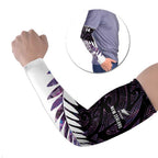 New Zealand Silver Fern Rugby Custom Arm Sleeves Go All Black Purple Maori Paua Shell - Aussie Hoodie