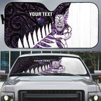 New Zealand Silver Fern Rugby Custom Auto Sun Shade Go All Black Purple Maori Paua Shell - Aussie Hoodie