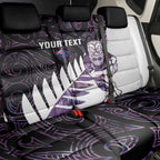 New Zealand Silver Fern Rugby Custom Back Car Seat Cover Go All Black Purple Maori Paua Shell - Aussie Hoodie