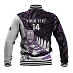 New Zealand Silver Fern Rugby Custom Baseball Jacket Go All Black Purple Maori Paua Shell - Aussie Hoodie