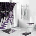 New Zealand Silver Fern Rugby Custom Bathroom Set Go All Black Purple Maori Paua Shell - Aussie Hoodie