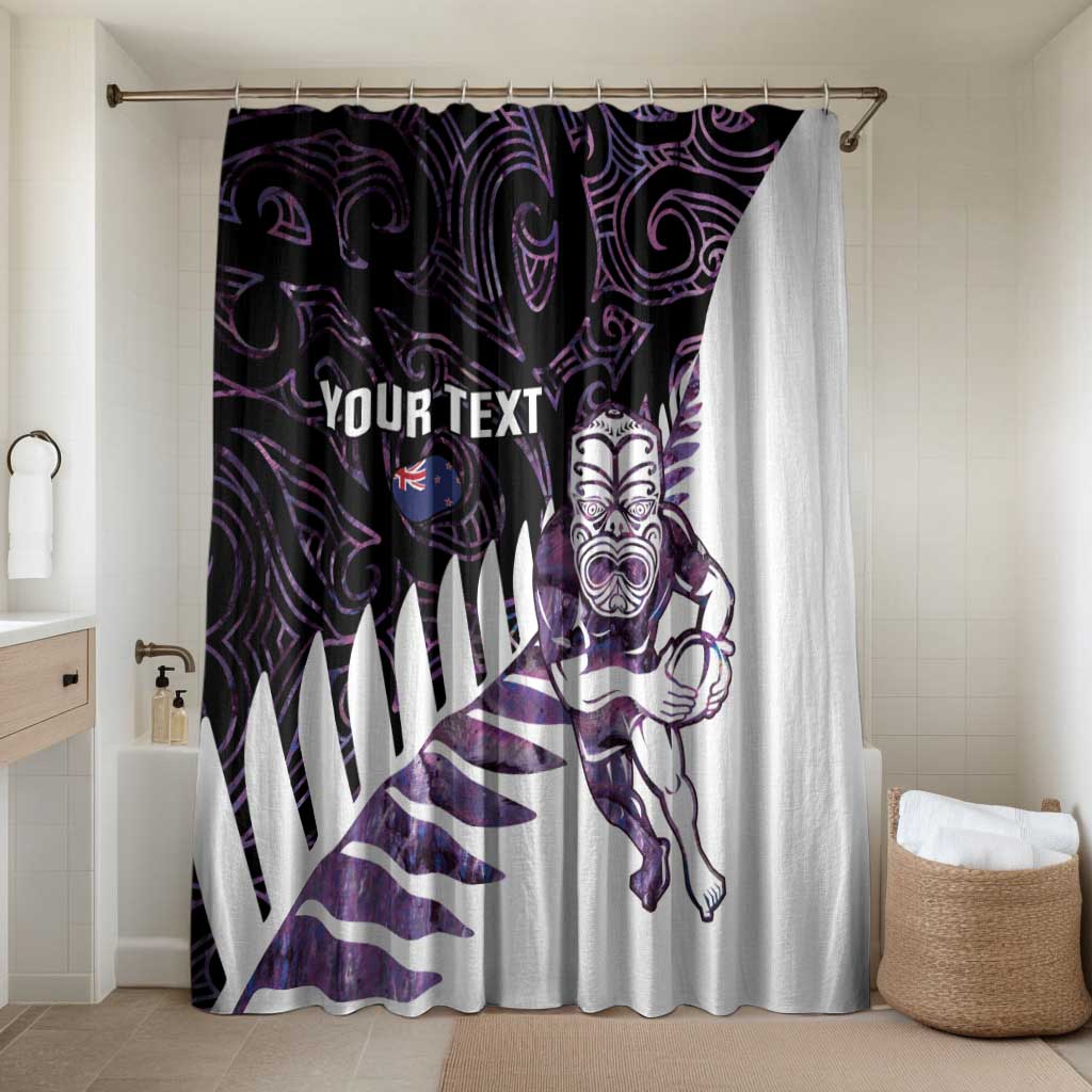 New Zealand Silver Fern Rugby Custom Bathroom Set Go All Black Purple Maori Paua Shell - Aussie Hoodie