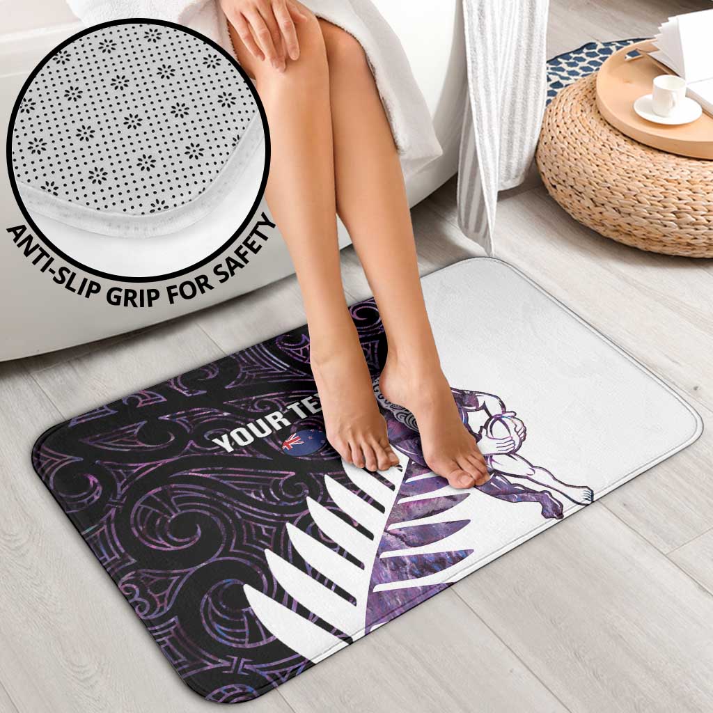 New Zealand Silver Fern Rugby Custom Bathroom Set Go All Black Purple Maori Paua Shell - Aussie Hoodie