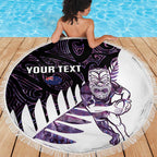 New Zealand Silver Fern Rugby Custom Beach Blanket Go All Black Purple Maori Paua Shell - Aussie Hoodie