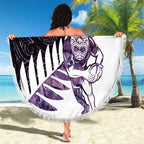 New Zealand Silver Fern Rugby Custom Beach Blanket Go All Black Purple Maori Paua Shell - Aussie Hoodie