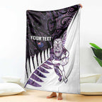 New Zealand Silver Fern Rugby Custom Blanket Go All Black Purple Maori Paua Shell - Aussie Hoodie
