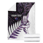 New Zealand Silver Fern Rugby Custom Blanket Go All Black Purple Maori Paua Shell - Aussie Hoodie
