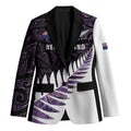 New Zealand Silver Fern Rugby Custom Blazer Go All Black Purple Maori Paua Shell - Aussie Hoodie