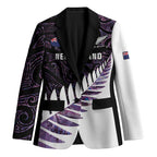New Zealand Silver Fern Rugby Custom Blazer Go All Black Purple Maori Paua Shell - Aussie Hoodie