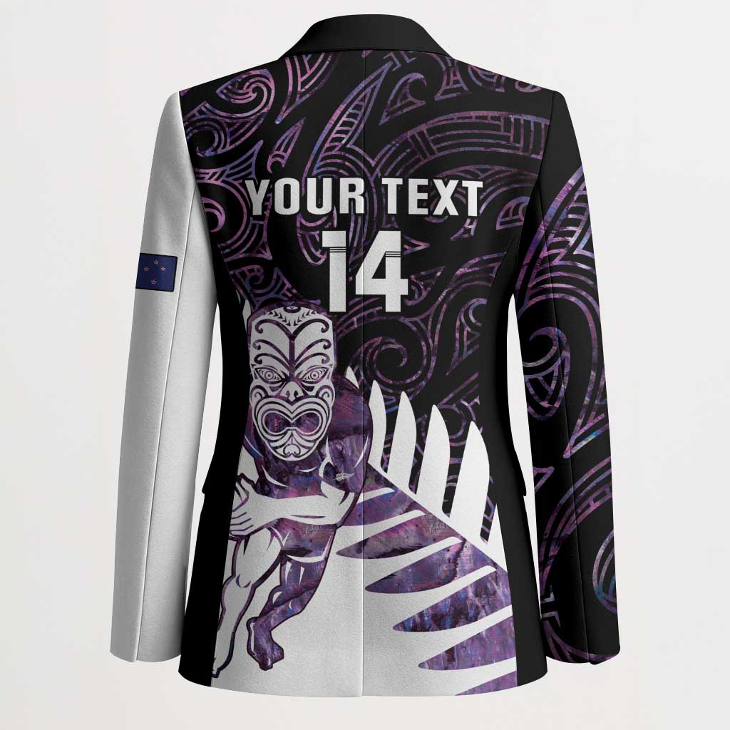 New Zealand Silver Fern Rugby Custom Blazer Go All Black Purple Maori Paua Shell - Aussie Hoodie