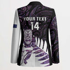 New Zealand Silver Fern Rugby Custom Blazer Go All Black Purple Maori Paua Shell - Aussie Hoodie