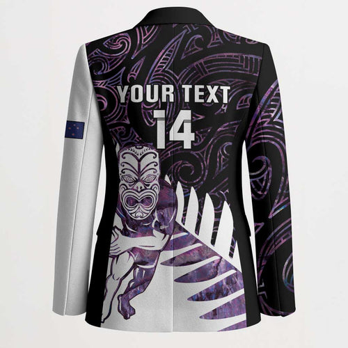 New Zealand Silver Fern Rugby Custom Blazer Go All Black Purple Maori Paua Shell - Aussie Hoodie
