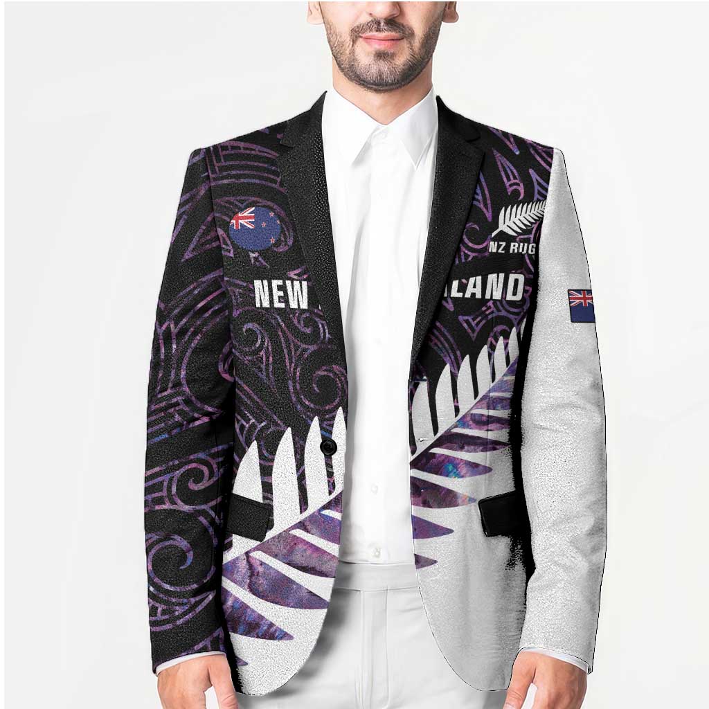 New Zealand Silver Fern Rugby Custom Blazer Go All Black Purple Maori Paua Shell - Aussie Hoodie