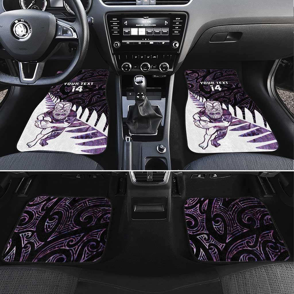 New Zealand Silver Fern Rugby Custom Car Mats Go All Black Purple Maori Paua Shell - Aussie Hoodie