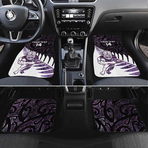 New Zealand Silver Fern Rugby Custom Car Mats Go All Black Purple Maori Paua Shell - Aussie Hoodie