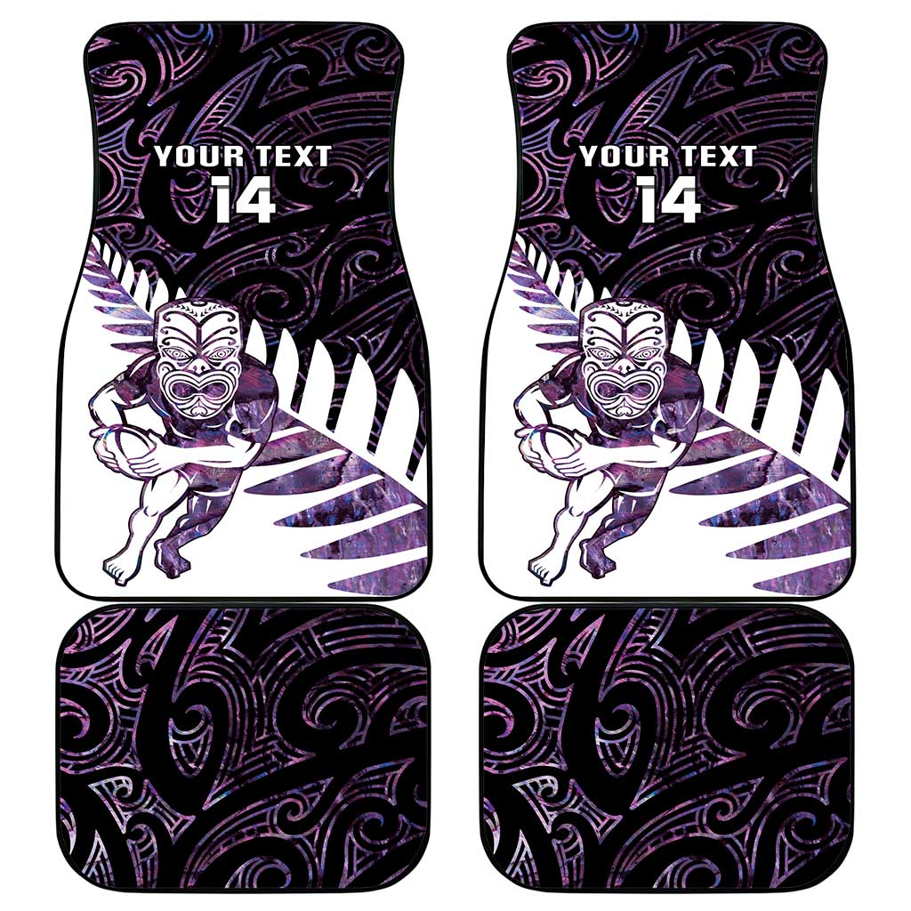 New Zealand Silver Fern Rugby Custom Car Mats Go All Black Purple Maori Paua Shell - Aussie Hoodie