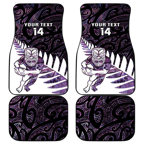 New Zealand Silver Fern Rugby Custom Car Mats Go All Black Purple Maori Paua Shell - Aussie Hoodie