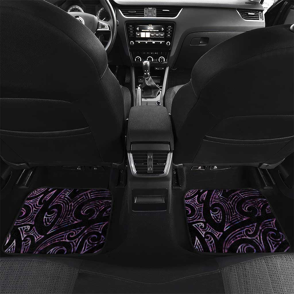 New Zealand Silver Fern Rugby Custom Car Mats Go All Black Purple Maori Paua Shell - Aussie Hoodie