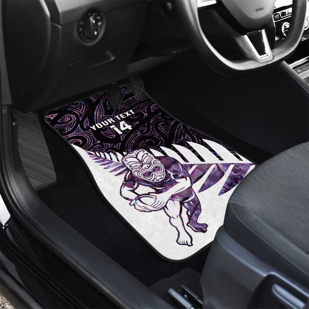 New Zealand Silver Fern Rugby Custom Car Mats Go All Black Purple Maori Paua Shell - Aussie Hoodie