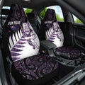 New Zealand Silver Fern Rugby Custom Car Seat Cover Go All Black Purple Maori Paua Shell - Aussie Hoodie